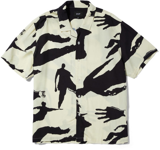  Huf X Chocolate Camicia Silhouette S/s Rayon Top Butter Uomo Multicolore