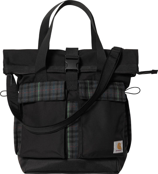  Carhartt Wip Zaino Highbury Tote Bag Black Asher Check Uomo Nero