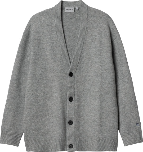  Carhartt Wip Maglione Albion Cardigan Grey Heather Uomo Grigio