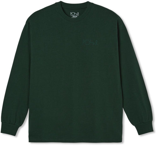  Polar Skate Co. T-shirt Ls Stroke Logo Dark Green Uomo Verde