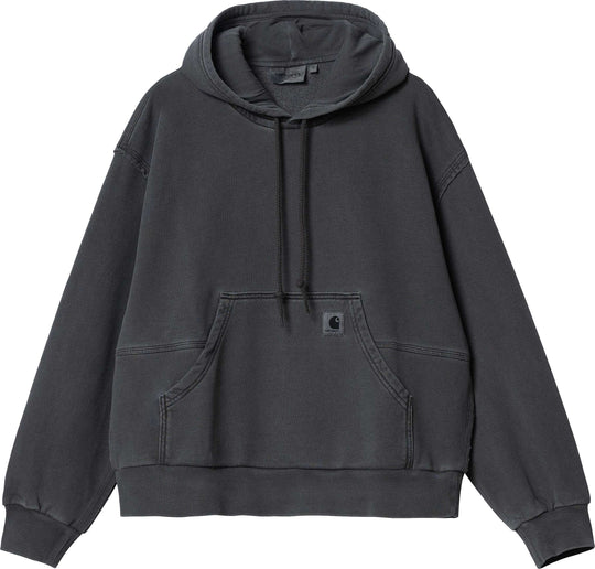  Carhartt Wip Felpa W Hooded Tacoma Sweat Black Garment Dyed Donna Nero