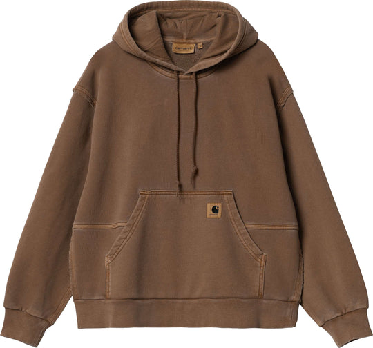 Carhartt Wip Felpa W Hooded Tacoma Sweat Tamarind Garment Dyed Donna Marrone