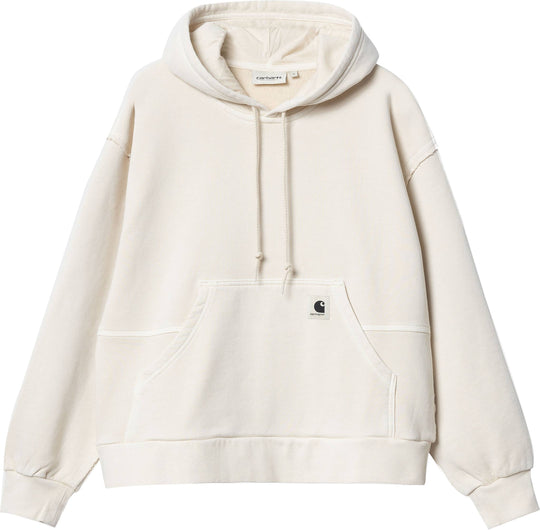  Carhartt Wip Felpa W Hooded Tacoma Sweat Natural Garment Dyed Donna Bianco