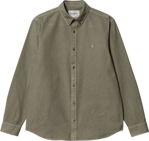 Carhartt Wip camicia L/S Bolton Shirt Salvia Garment Dyed