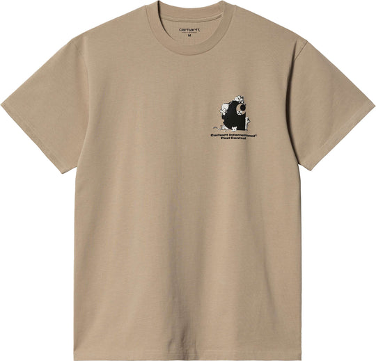  Carhartt Wip T-shirt S/s Pest Control Tee Wall Uomo Beige