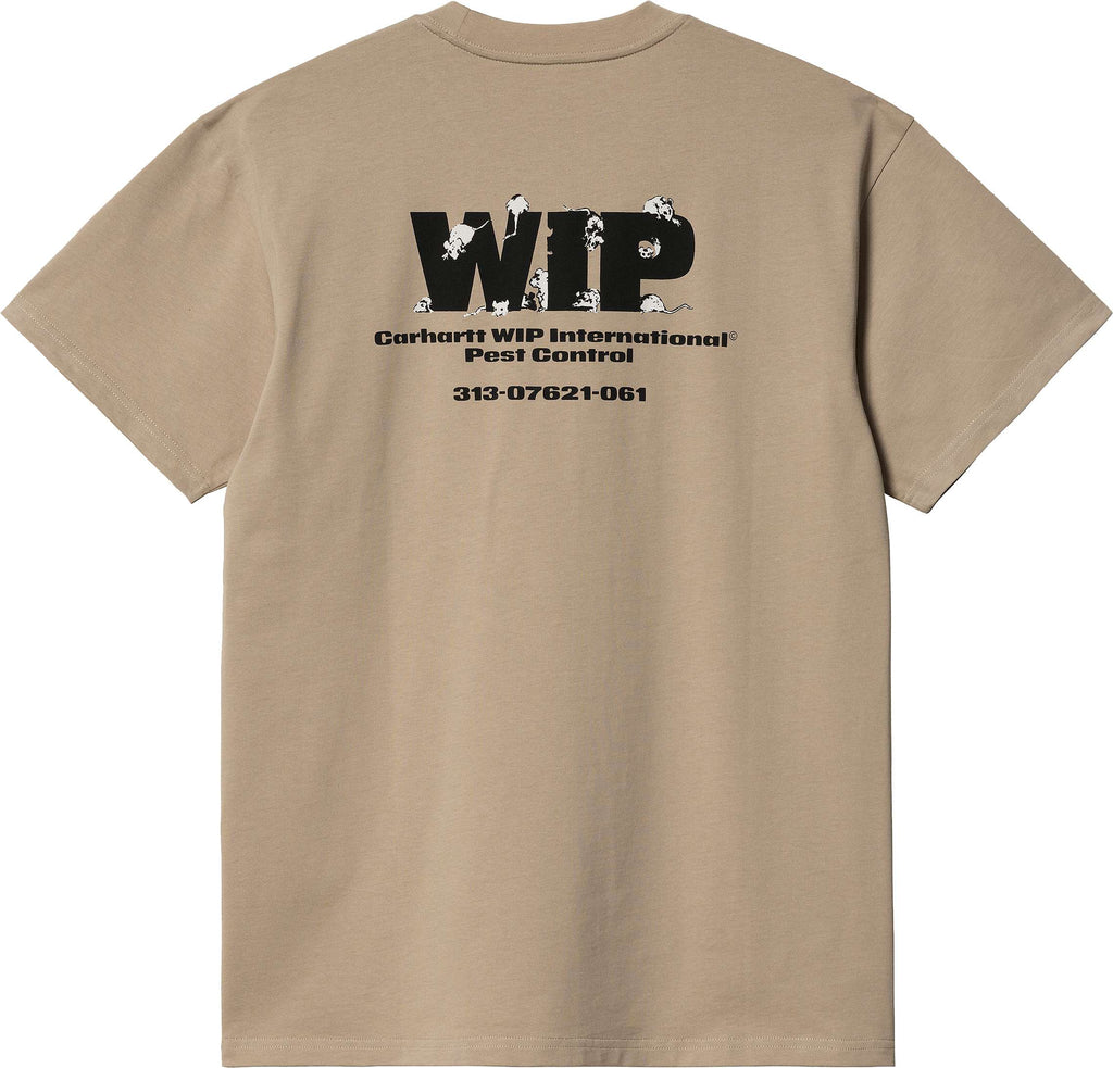  Carhartt Wip T-shirt S/s Pest Control Tee Wall Beige Uomo - 2