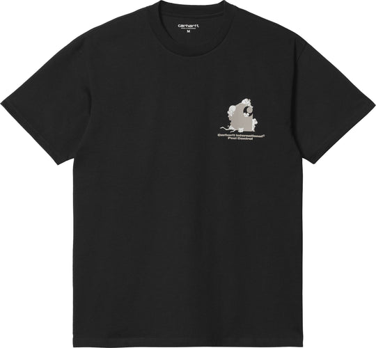  Carhartt Wip T-shirt S/s Pest Control Tee Black Uomo Nero