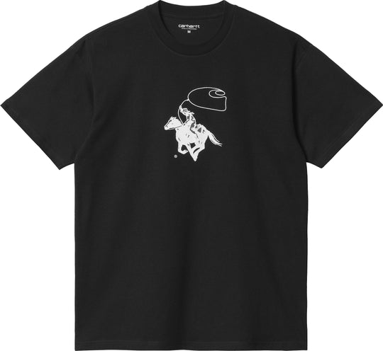  Carhartt Wip T-shirt S/s Lasso Tee Black White Uomo Nero
