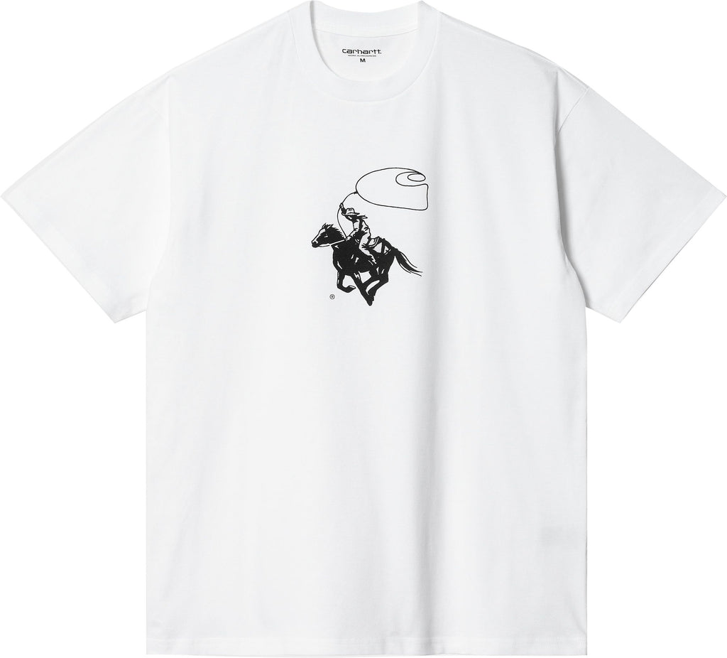  Carhartt Wip T-shirt S/s Lasso Tee White Black Bianco Uomo - 1
