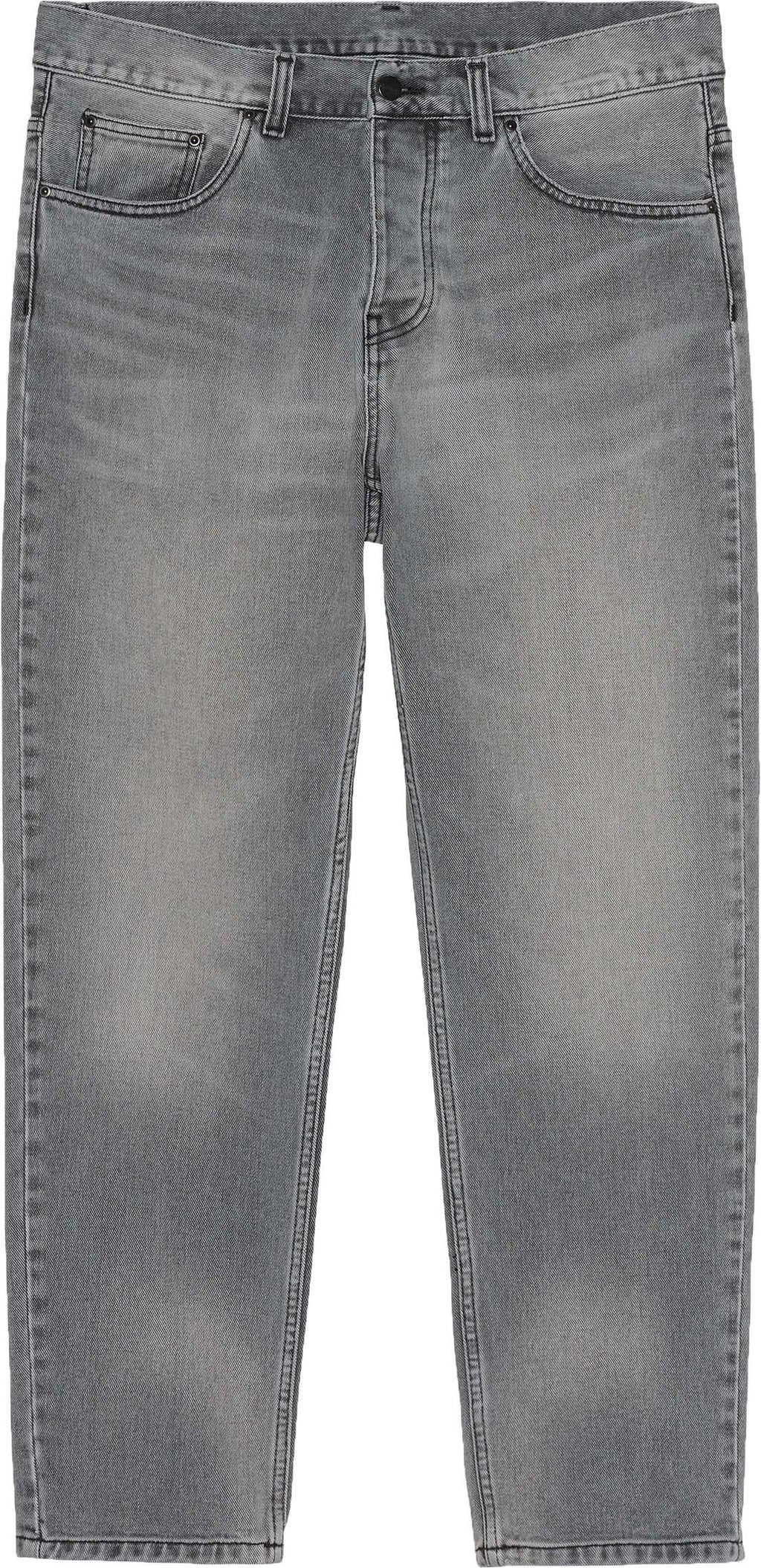  Carhartt Wip Jeans Newel Pant Black Light Used Wash Grigio Uomo - 1