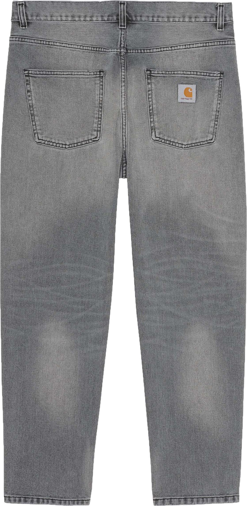  Carhartt Wip Jeans Newel Pant Black Light Used Wash Grigio Uomo - 3