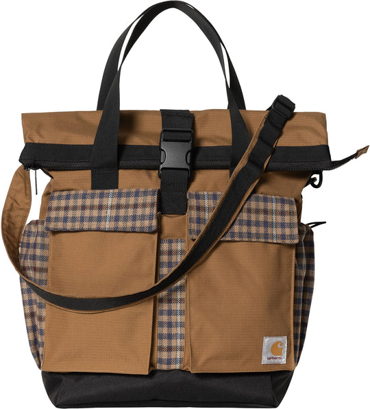 Carhartt Wip Zaino Highbury Tote Hamilton Brown Asher Check Special_unisex Marrone