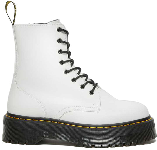  Dr. Martens Stivali Jadon Polished Smooth White Donna Bianco