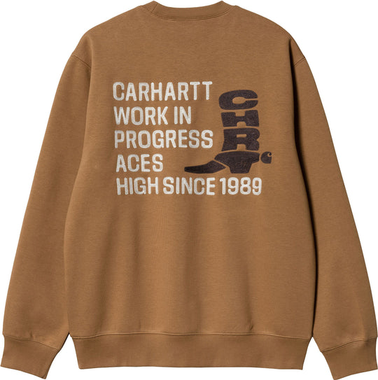  Carhartt Wip Felpa Boot Sweat Hamilton Brown Uomo Marrone