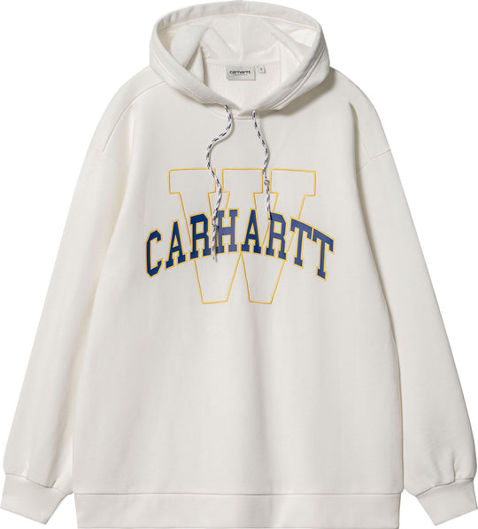  Carhartt Wip Felpa W Hooded Grand Locker Sweat Wax Donna Bianco