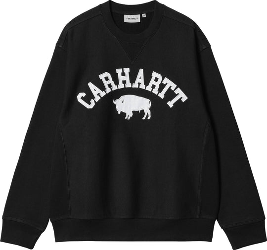  Carhartt Wip Felpa Locker Sweat Black White Uomo Nero