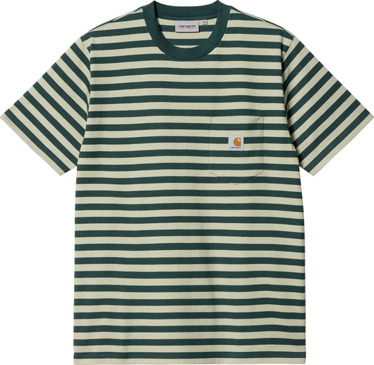  Carhartt Wip T-shirt S/s Scotty Pocket Tee Scotty Stripe Botanic Uomo Multicolore