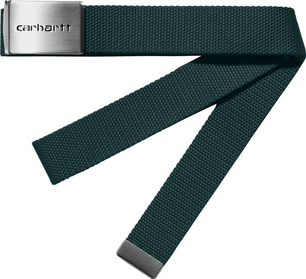  Carhartt Wip Cinta Clip Belt Chrome Botanic Verde Uomo - 1