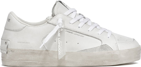  Crime London Scarpe Sk8 Deluxe Shoes All White Uomo Bianco