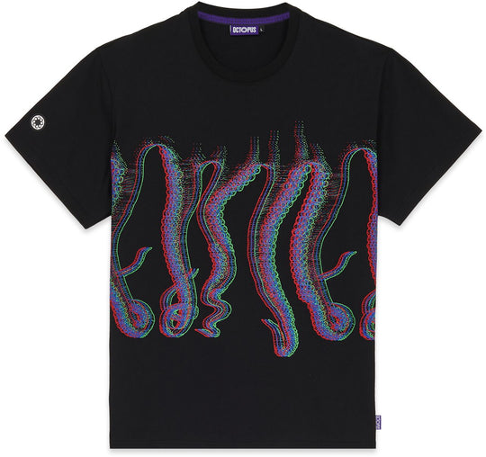  Octopus T-shirt Fuzzy Tee Black Uomo Nero