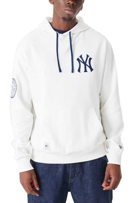 New Era Felpa New York Yankees Mlb Heritage Open Hoodie White Uomo Bianco