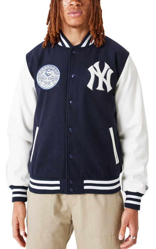  New Era Giacca Varsity New York Yankees Mlb Heritage Jacket Blu Uomo Blue