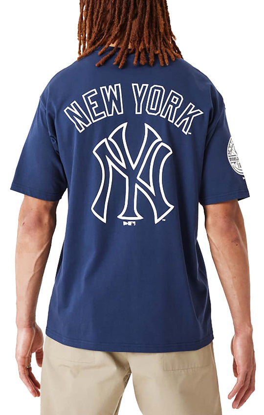  New Era T-shirt New York Yankees Mlb Heritage Tee Blu Uomo Blue