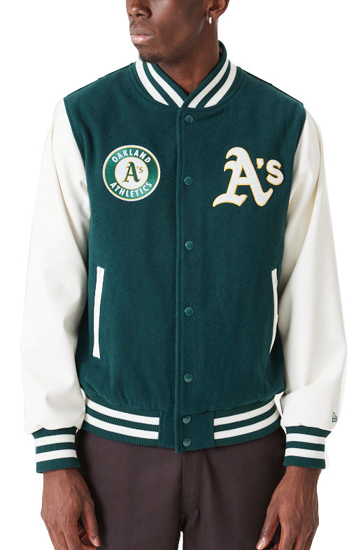 New Era giacca Varsity Oakland Athletics MLB Heritage Jacket green