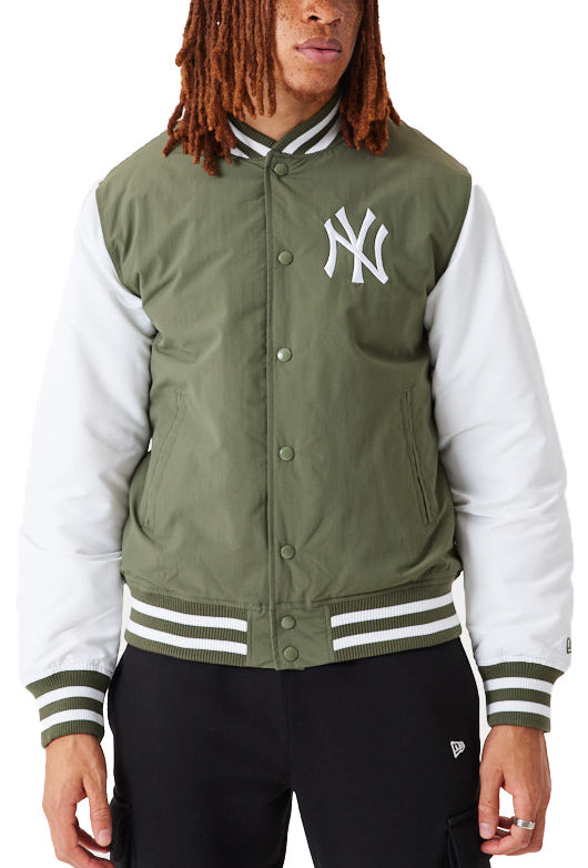  New Era Giacca Bomber New York Yankees Mlb Team Logo Green Uomo Verde