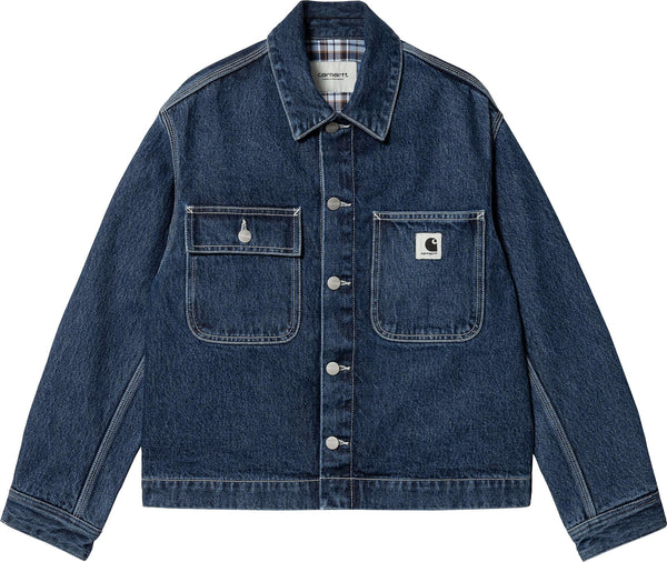 Carhartt Wip giacca W Rider Shirt Jac blue stone washed