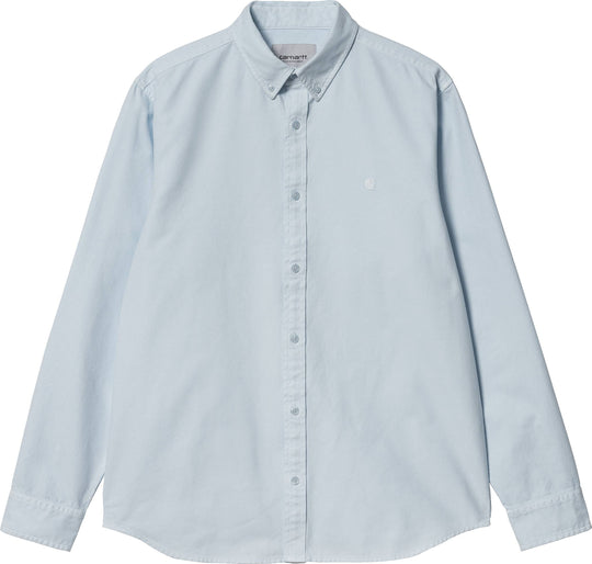  Carhartt Wip Camicia L/s Bolton Shirt Icarus Uomo Celeste