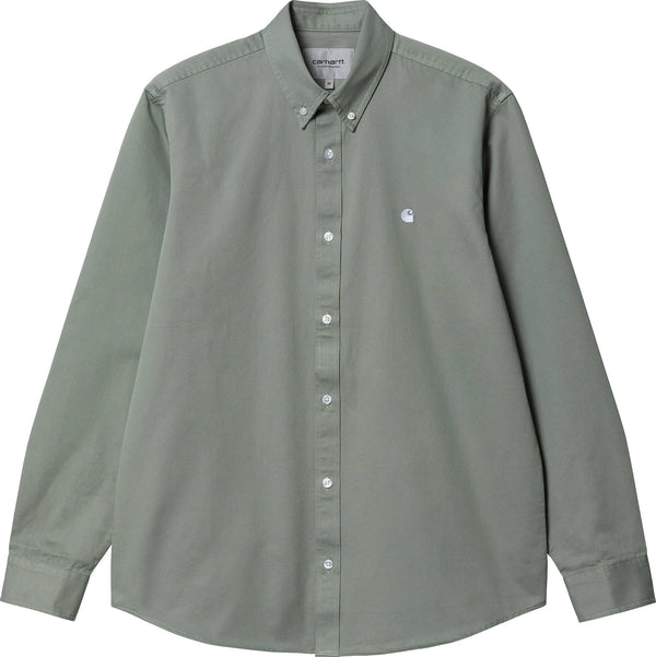 Carhartt Wip camicia L/S Madison Shirt yucca white