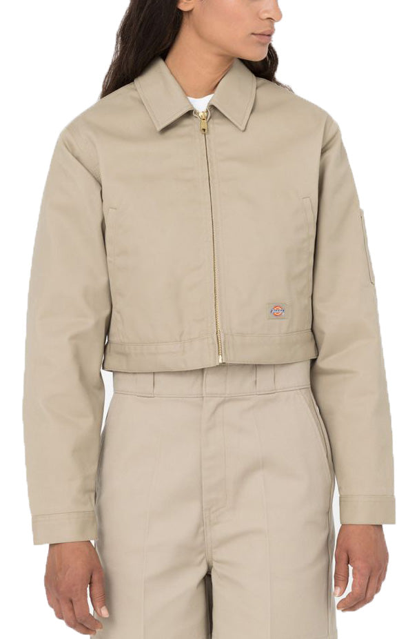  Dickies Giacca Lined Eisenhower Cropped W Rec Khaki Beige Donna - 1