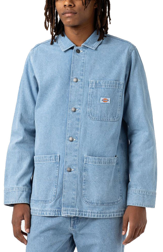  Dickies Giacca Denim Chore Coat Light Wash Uomo Blue