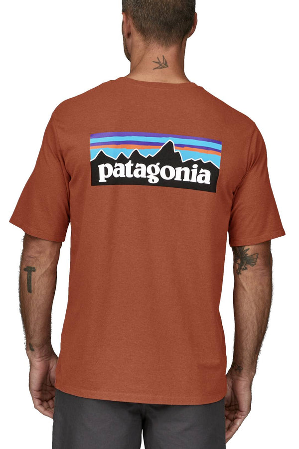 Patagonia t-shirt Men's P-6 Logo Responsibili Tee Quartz Coral