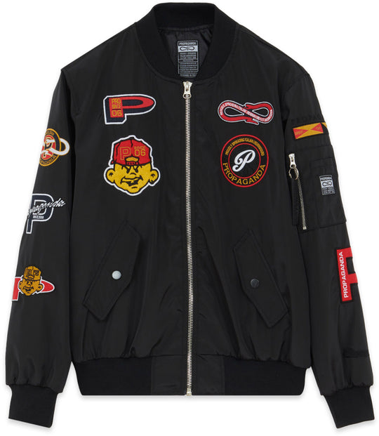  Propaganda Giacca Bomber Baseball Black Uomo Nero