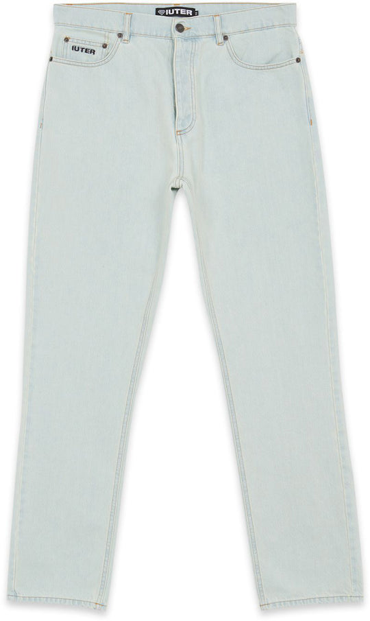  Iuter Jeans Regular Denim Stone Wash Uomo Celeste