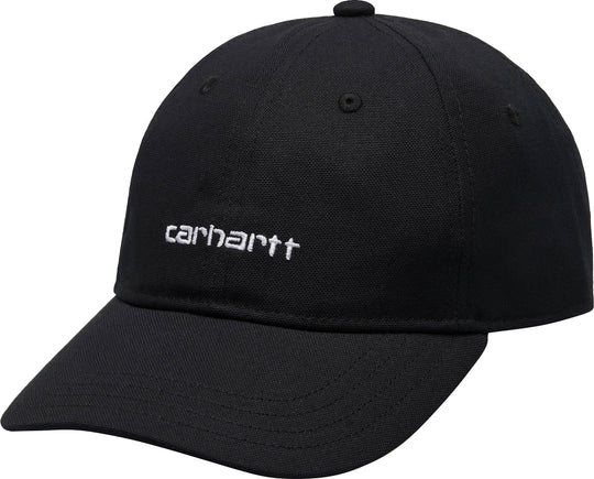  Carhartt Wip Cappello Canvas Script Cap Black White Uomo Nero