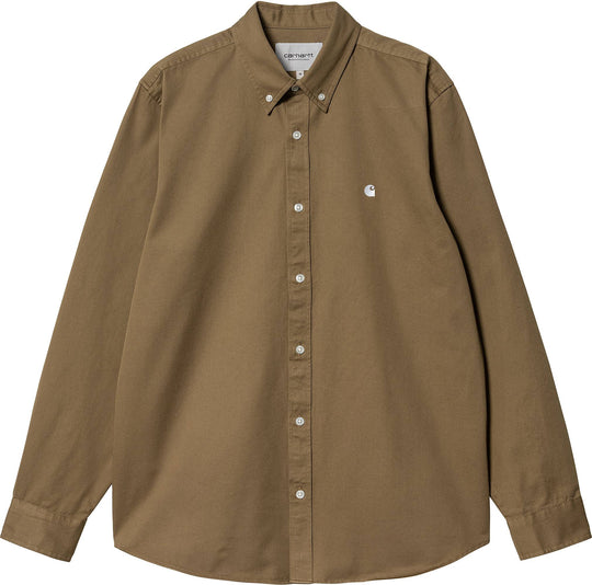  Carhartt Camicia L/s Madison Shirt Buffalo White Carhartt Wip Uomo Marrone