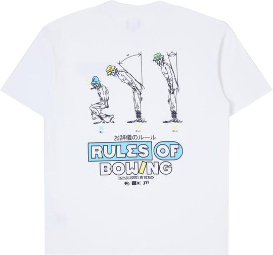  Edwin T-shirt Rules Of Bowing Ts White Uomo Bianco