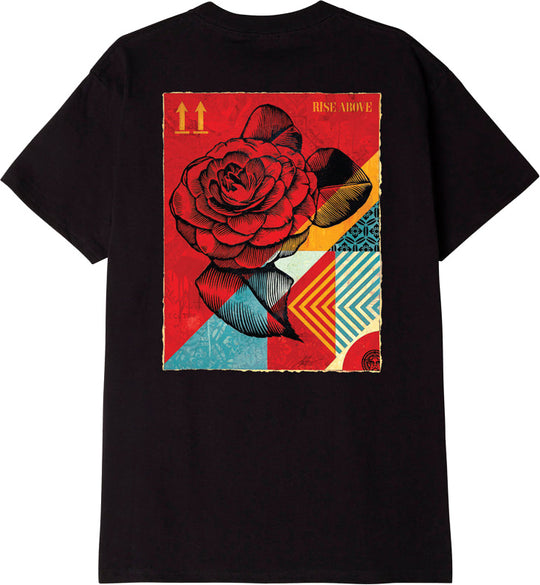  Obey T-shirt Rise Above Classic Tee Black Uomo Nero