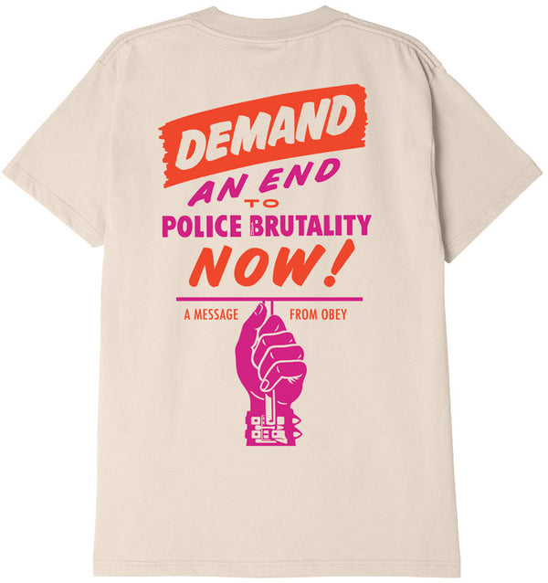 Obey t-shirt End Police Brutality Classic Tee cream