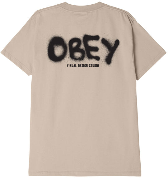  Obey T-shirt Visual Disign Studio Classic Tee Sand Uomo Beige