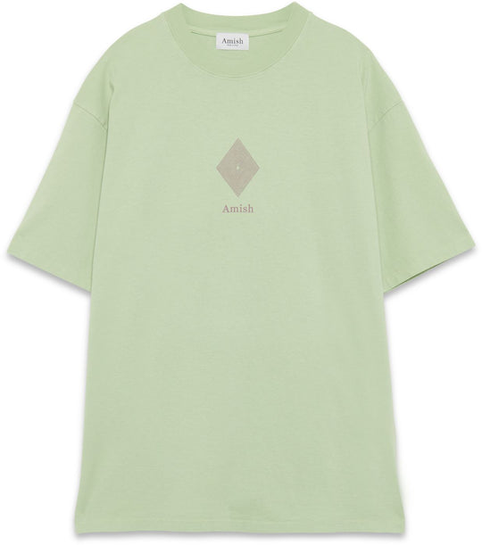  Amish T-shirt Jersey Logo Pale Green Uomo Verde