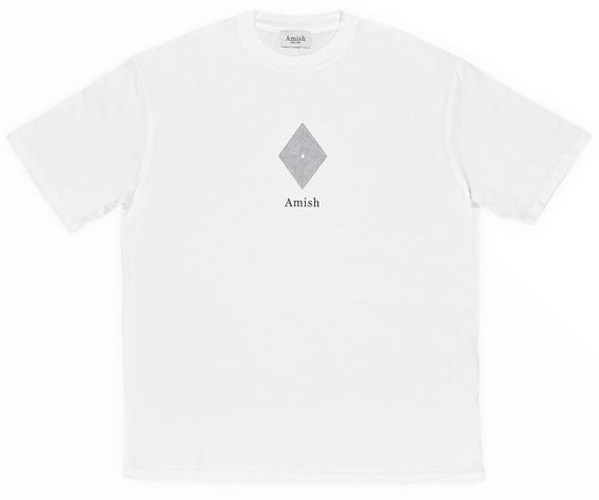  Amish T-shirt Jersey Logo Ecru White Uomo Bianco