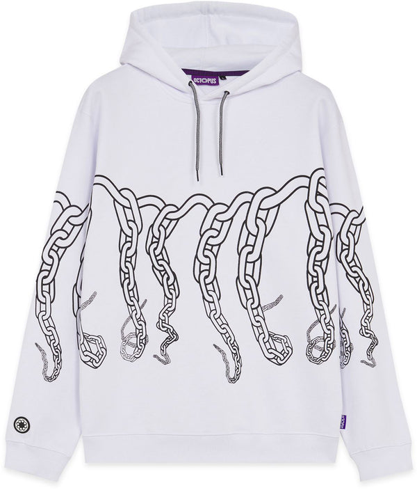 Octopus felpa Chain Hoodie white