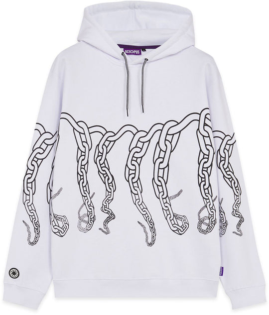  Octopus Felpa Chain Hoodie White Uomo Bianco