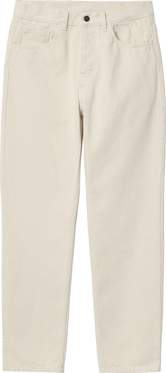  Carhartt Wip Jeans Newel Pant Organic Cotton Natural Stone Washed Uomo Bianco