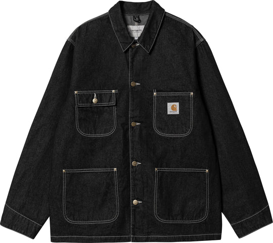  Carhartt Wip Giacca Og Chore Coat Black One Wash Uomo Nero