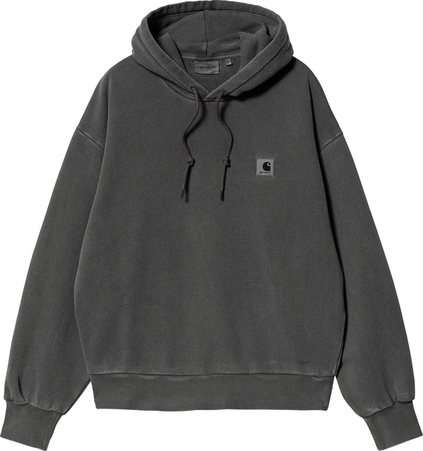 Carhartt WIP felpa W Hooded Nelson Sweatshirt black garment dyed